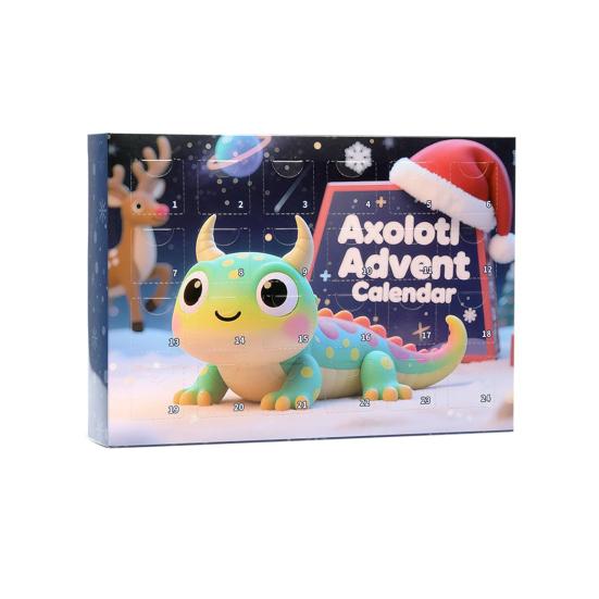 Axolotl Advent Calendar 2025 24 Day Christmas Countdown Box with Acrylic Ornaments Cute Salamander Decor