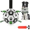 Interactive Dog Soccer Toy with A Grip Ring Durable Water Ball for Dogs Dog Chasing and Playing Toy Without Battery