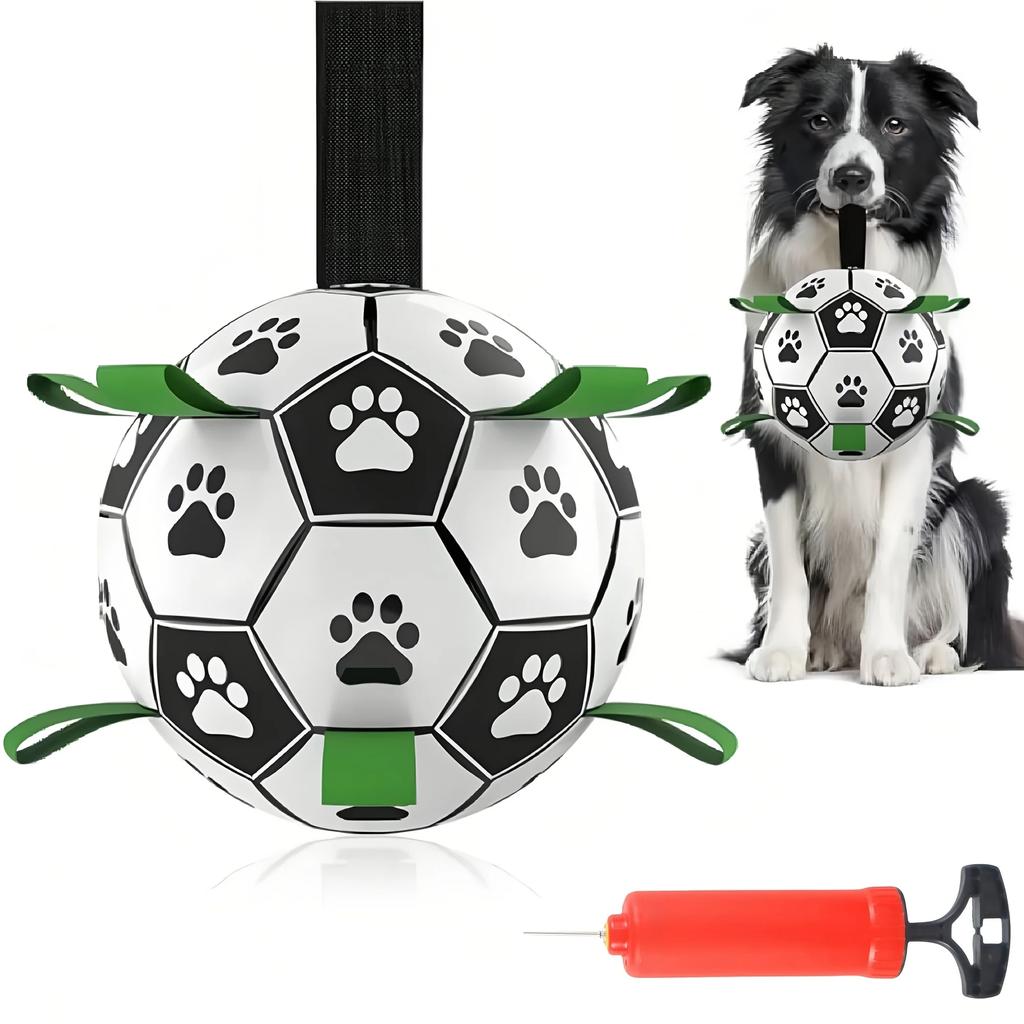 Interactive Dog Soccer Toy with A Grip Ring Durable Water Ball for Dogs Dog Chasing and Playing Toy Without Battery