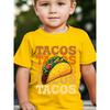 European sizes Summer Boys' Stylish Short-Sleeve Top Featuring Taco And Corn Elements, Perfect for Outdoor Casual Wear