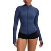 Womens Long Sleeve Zip-Up Knit Jacket Yoga Pilates Running Fitness Winter