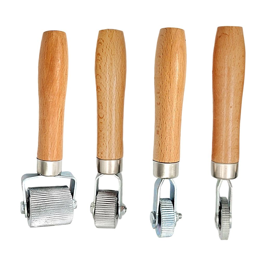 Heavy Duty Ergonomic Motorcycle Muffler Roller Installation Kit Featuring Rust Resistant Alloy Steel And Wooden Handle