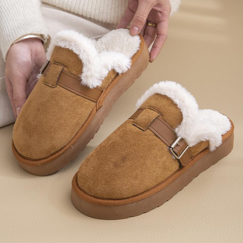 New Cotton Slippers, Warm Shoes, Plush Shoes, Indoor Anti-slip, and Outerwear Plush Shoes