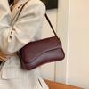 Trendy Simple Personality Versatile Solid Color Bag Women's Bag Winter New High Texture Striped Shoulder Armpit Bag