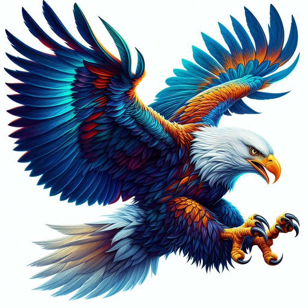 Bald Eagle Elektromotorrad Aufkleber - Ausgebreitete Flügel Design
