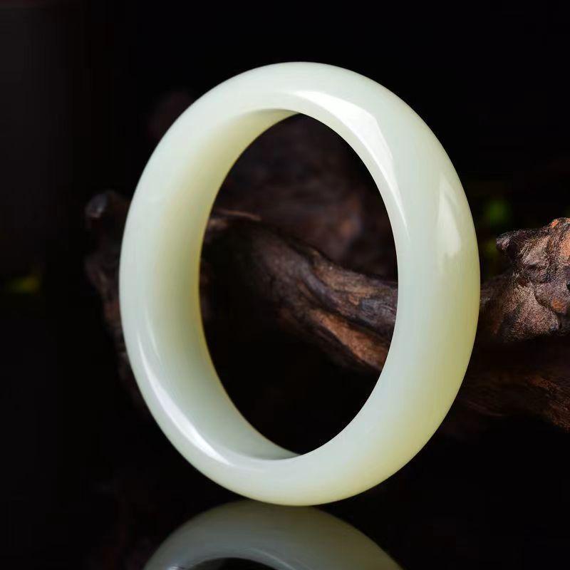 

15 мм натуральный афганский нефрит зеленый и белый нефрит браслет модный шарм изумрудный браслет на руку женский подарок 54MM