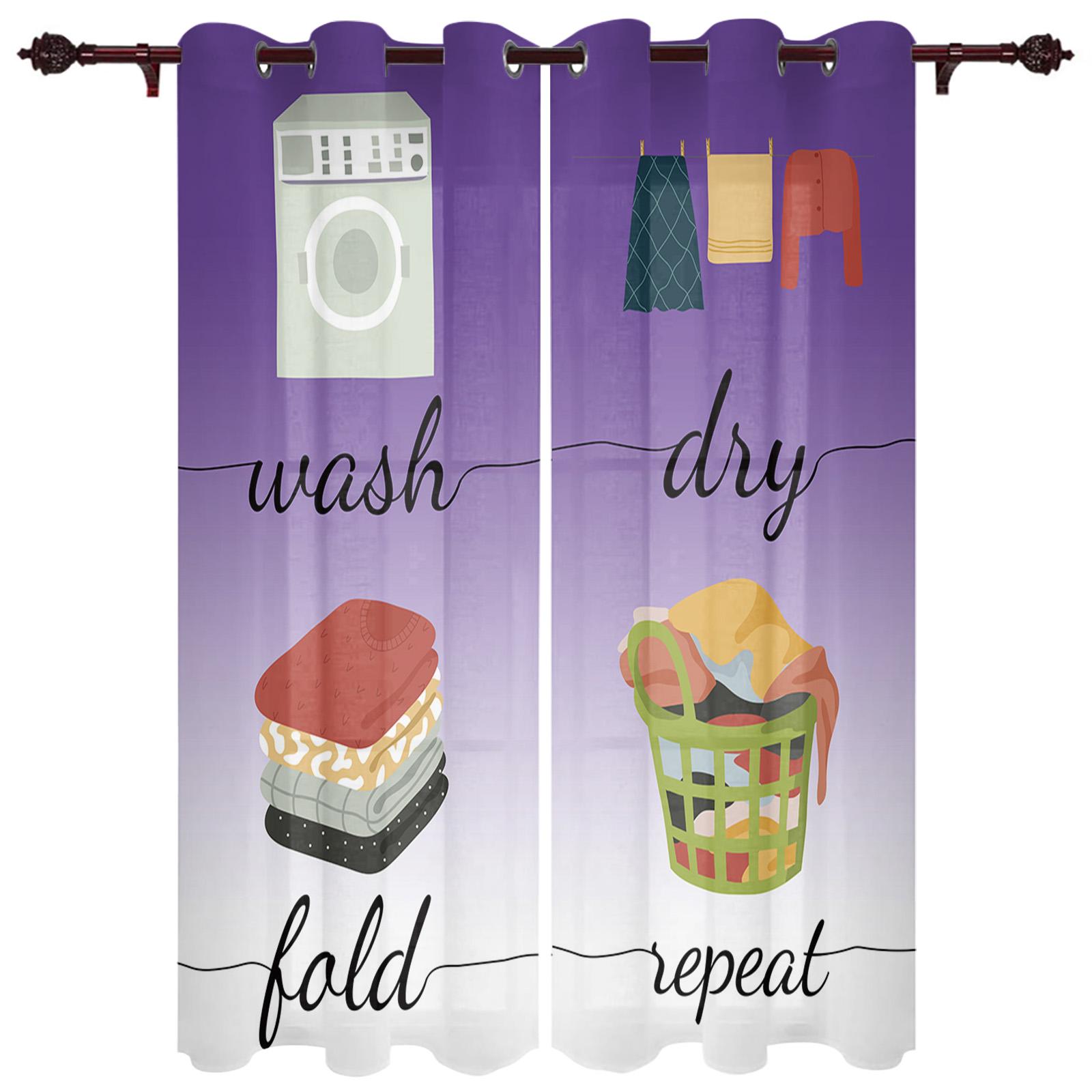 Прачечная Рисунок Ретро Шторы на окна Гостиная Роскошный декор Рождественские шторы — фото 10