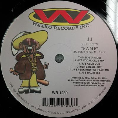 12inch Record JJ - Fame WR1289 Waako Records 1999 US Dance & Electronica Used