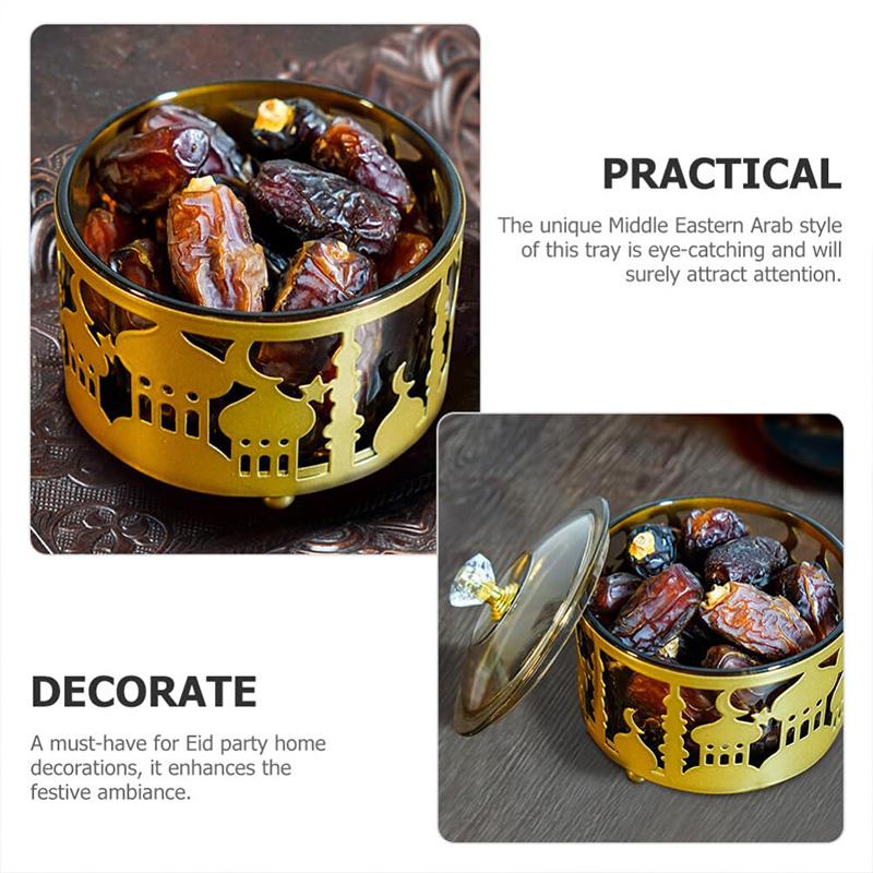 Eid Mubarak Decoration 2026 Ramadan Storage Box Candy Snack Tray Ramadan Chocolate Box Eid Dinnerware Home Decor