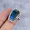 Labradorite Gemstone Handmade 925 Sterling Silver Jewelry Ring Size 8 M-2598