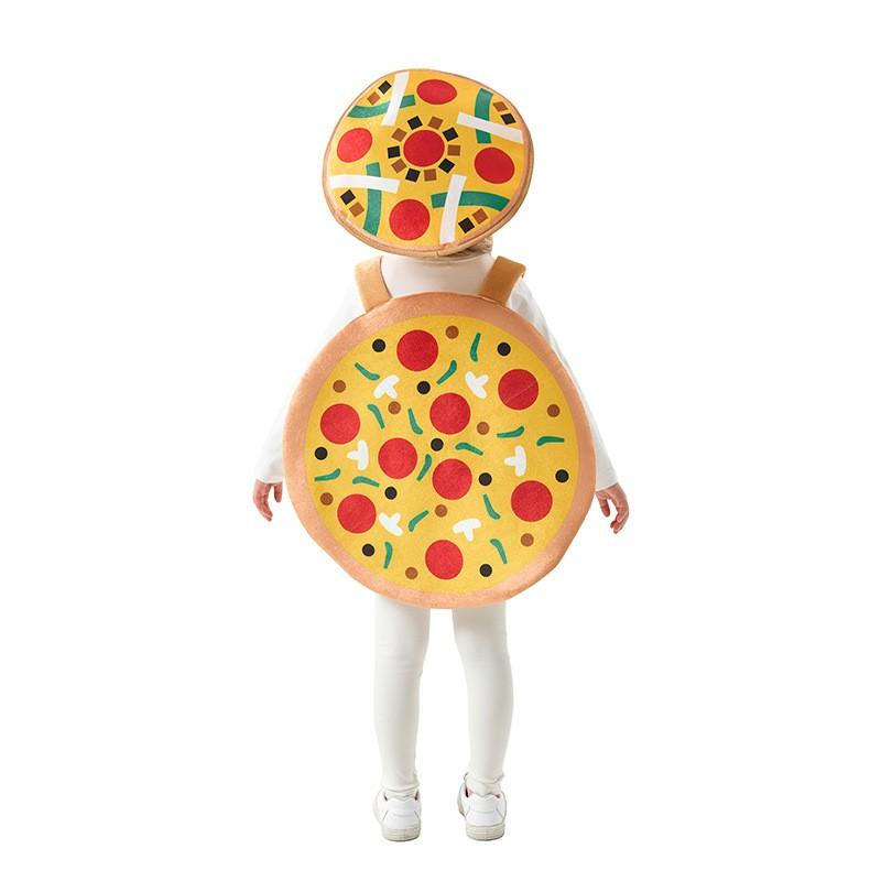 Kids Halloween Costume Set - Pizza-Themed Vest Hat Cosplay Stage Performance Unisex Comfort Fit Ages 17 Under