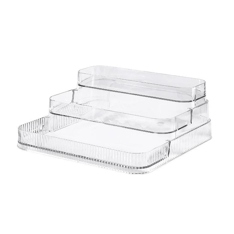 

Полка для парфюмерии Акриловый ящик для хранения косметики Высококлассная ступенчатая подставка для лака для ногтей Стойка для демонстрации продукции Органайзер для макияжа Ящик Органайзер для хранения косметики 1PC прозрачный