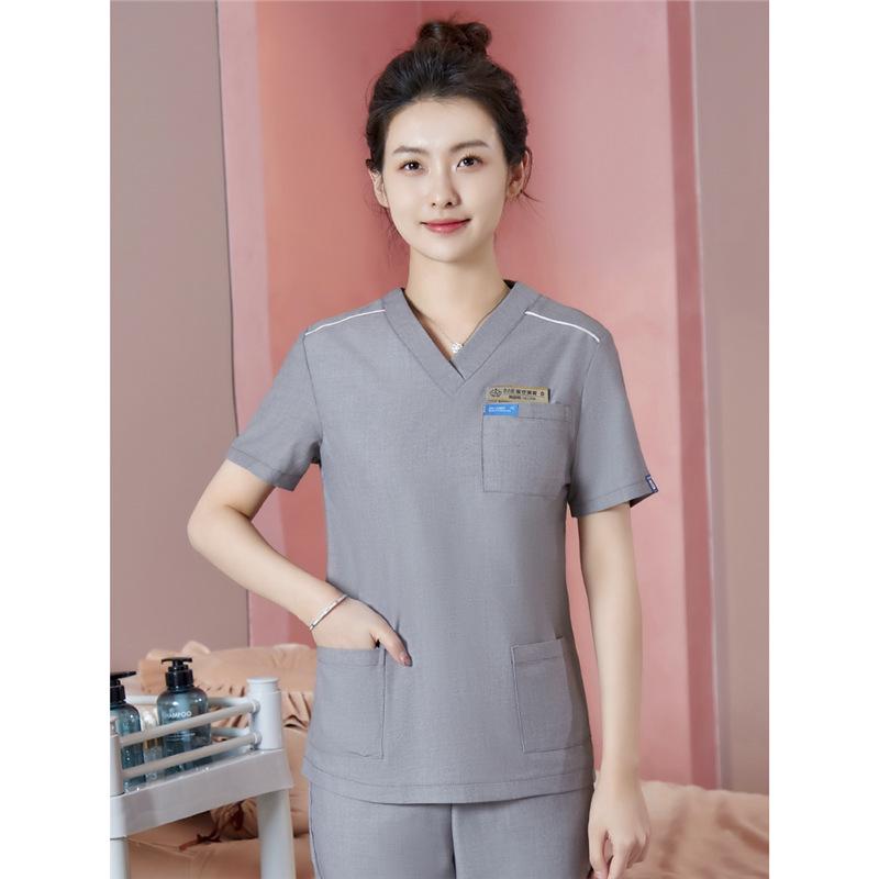 Unisex High-End Spa & Sauna Uniform Set for Beauty Technicians and Postpartum Recovery Specialists.