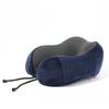 Memory Foam U Shaped Travel Neck Pillow Set for Airplane Car Train Support with Drawstring Bag and