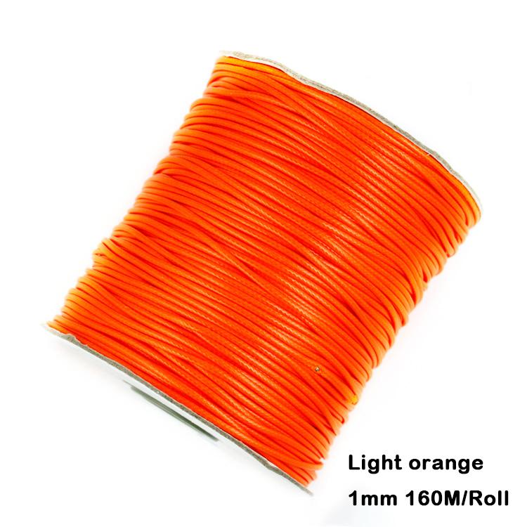 

Разноцветные вощеные хлопковые шнуры для макраме, ювелирные бусины, изготовление ювелирных изделий своими руками 1.0mm 150m оранжевый/жёлтый