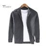 Fall Winter Men Coat Zipper Closure Knitted Cardigan Stand Collar Long Sleeves Solid Color Thick Elastic Loose Striped Texture Daily Wear Knit Jacket