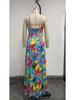 2025 European & American Sexy Sleeveless Backless Printed Maxi Dress for Women