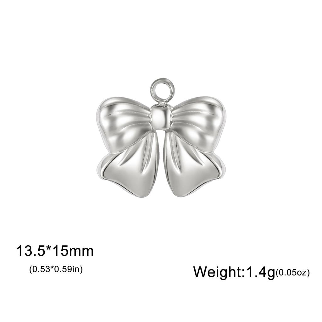 Teamer 3pcs Classic Bowknot Charms for Jewelry Necklace Earrings Making DIY Stainless Steel Gold Color Pendant Wholesale No Rust