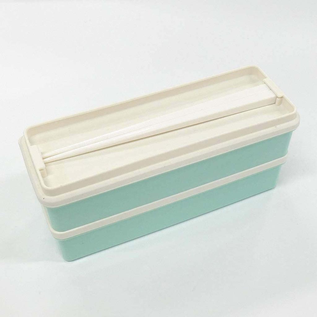 Skater Nutritional Balance Bento Box SSLW9B 2-Tier Silicone Inner Lid 900ml Slim Divider Pastel Green Osaka Public University Collaboration
