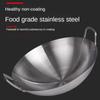 Stainless Steel Double Ear Frying Pan Uncoated and Thickened Restaurant Pan Household Vegetable Frying Pan