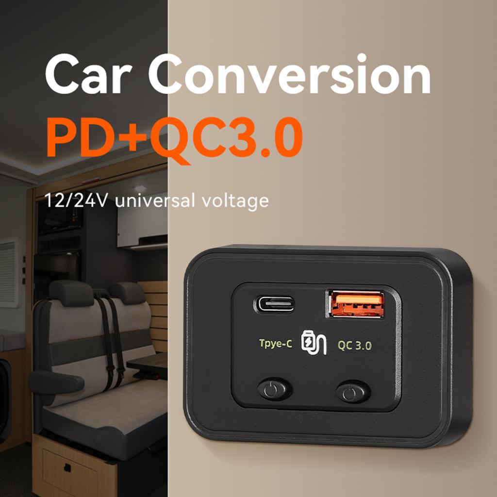 USB Type C Car Charger with Quick Charge & PD Fast Charging High Speed QC3.0 USB+Type C Charger for Car Motorcycle
