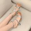 Wind Fairy Rhinestone Straps Vacation Wind Bohemian with Skirt High Heels Sandals