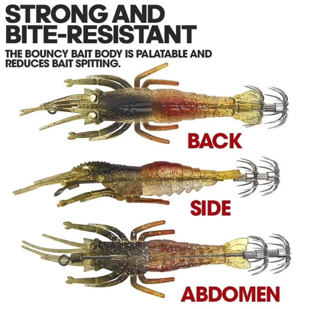 11cm 10g Artificial Shrimp Lure UV Luminous Trolling Fishing Bait for Fishing