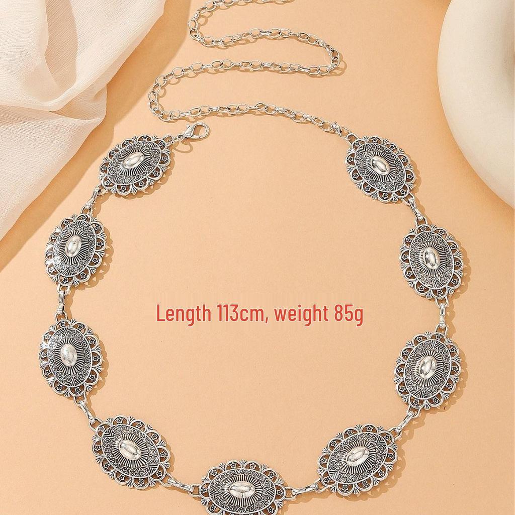 Böhmischer Ethno High-End Metall Taillenkettengürtel für Damen - Retro, vielseitiges Modeaccessoire