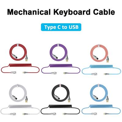 Kabel spiralny Klawiatura mechaniczna Kabel lotniczy Złącze typu C do USB Klawiatura Kabel lotniczy do klawiatury gamingowej Akcesorium