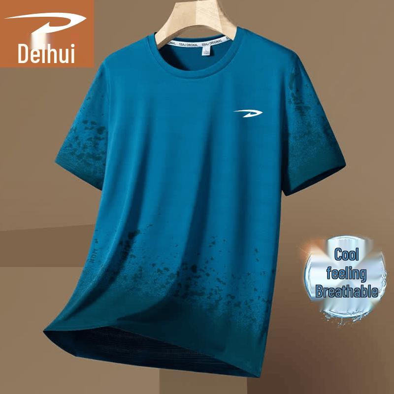 Deerway Men s Quick-Dry Ice Silk T-Shirt 5XL