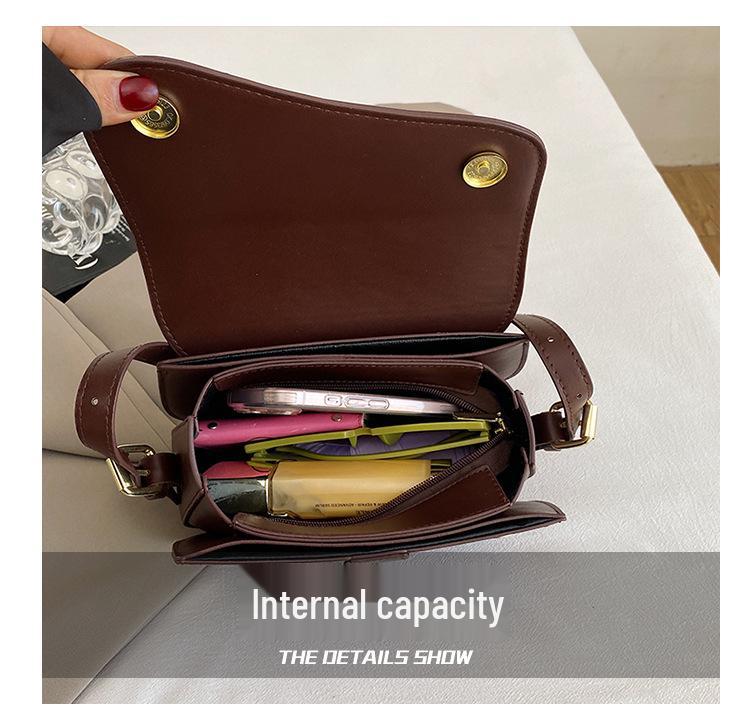 Retro Damen Schultertasche mit Doppelriemen - 2024 Trendige Crossbody Satteltasche