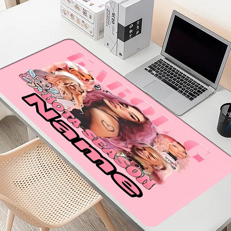 Custom Name Personalized Karol G Pattern Mousepad, Laptop PC Desk Mat, Decorative Desk Mat for Home Keyboard Pad Gift