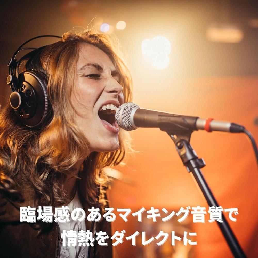 Fujirec Dynamic Microphone 10-Piece Set XLR Phone Cables Vocal Wired Hand Microphone Gold