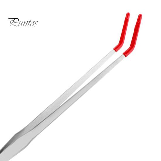 Fütterungszange für Reptilien aus Edelstahl mit Gummispitze, gerade/gebogene lange Pinzette für Aquarien, Bartagamen, Tankschlangen, Gehege, Terrarien