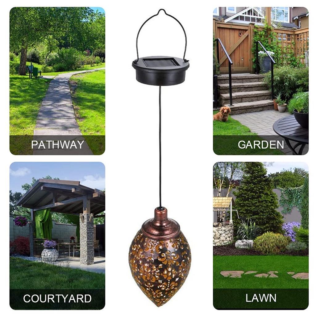 Solar Outdoor Chandeliers Garden Lights Waterproof Metal Decorative Lights Sidewalk Decorative Pile  Light