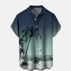 European And American Men'S Short-Sleeved Shirt 3D Printed Hawaiian Vacation Casual Beach Lapel Cardigan Top