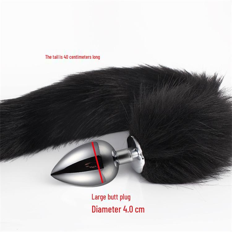 Kirschroter Fuchsschwanz-Butt-Plug aus Kunstpelz - Intimitätsspielzeug für Paare