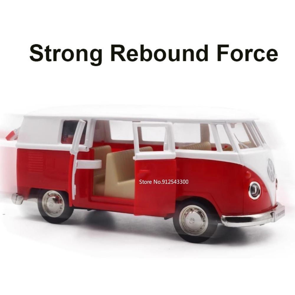 1:36 Volkswagen VW T1 Bus Toy Car Model Alloy Diecast with Pull Back Doors Opened Van Models Best Gifts for Boys Kids Toy