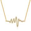 Electrocardiogram Design Necklace 18k Gold Plated Irregular Wave Zircon Clavicle Chain