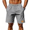Men's Lightweight Linen Breathable Solid-Color Beach Sports Casual Loose-Fit Shorts
