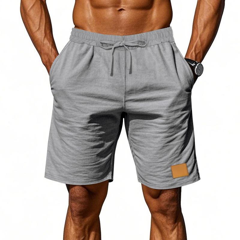 Men's Lightweight Linen Breathable Solid-Color Beach Sports Casual Loose-Fit Shorts