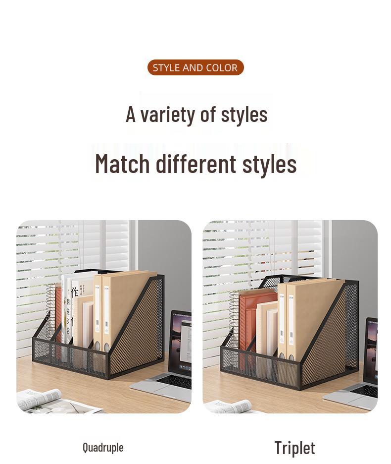 Metal Office Desk File and Bookshelf Organizer