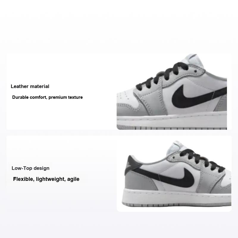 Детские кроссовки Air Jordan 1 Retro Low OG GS Barons Серый Белый Черный CZ0858-110 37.5