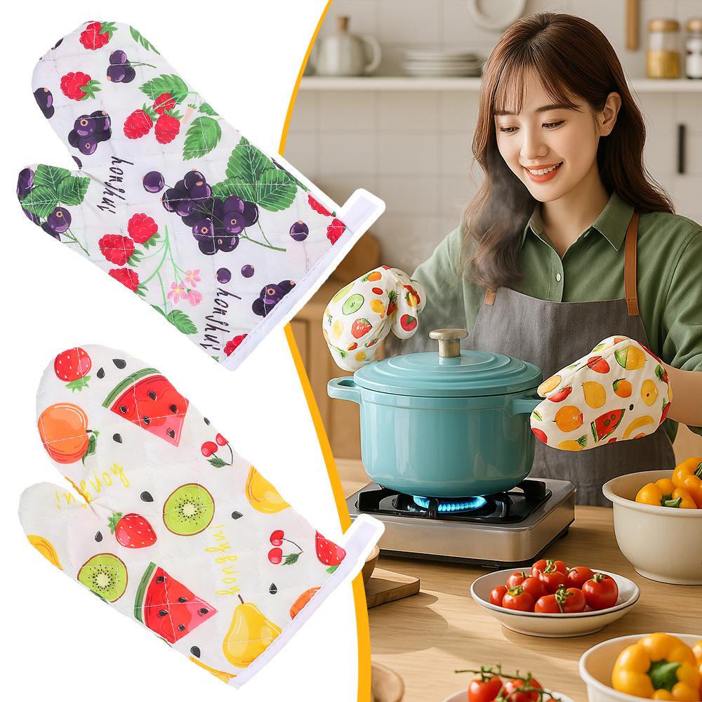 2pcs Kitchen Gadgets Heat-insulating Gloves Anti-scald Oven Gloves New Microwave Gloves