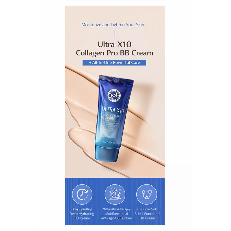 ENOUGH BB Cream Pro al Collagene Ultra X10 50g / Crema Solare 50g (7 Opzioni)