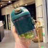 1PC Fashion Shui Bottle Girls High-value Anti-fall with Straw Plastic Water Cup Students Portable Cup