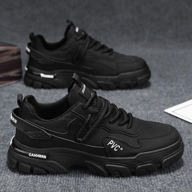 New autumn and winter Martin shoes men's leather tooling trendy shoes men's outdoor low-top casual height-increasing men's shoes
