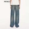 MO&Co. Women's Mid-Rise Straight-Leg Denim Trousers