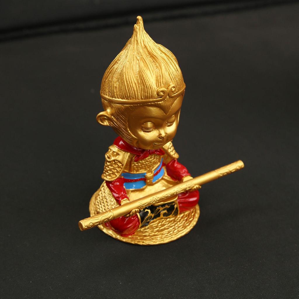 Black Goku Great Sage Car Ornament - Creative Painted Metal Craft for Table or Entrance Decor.
