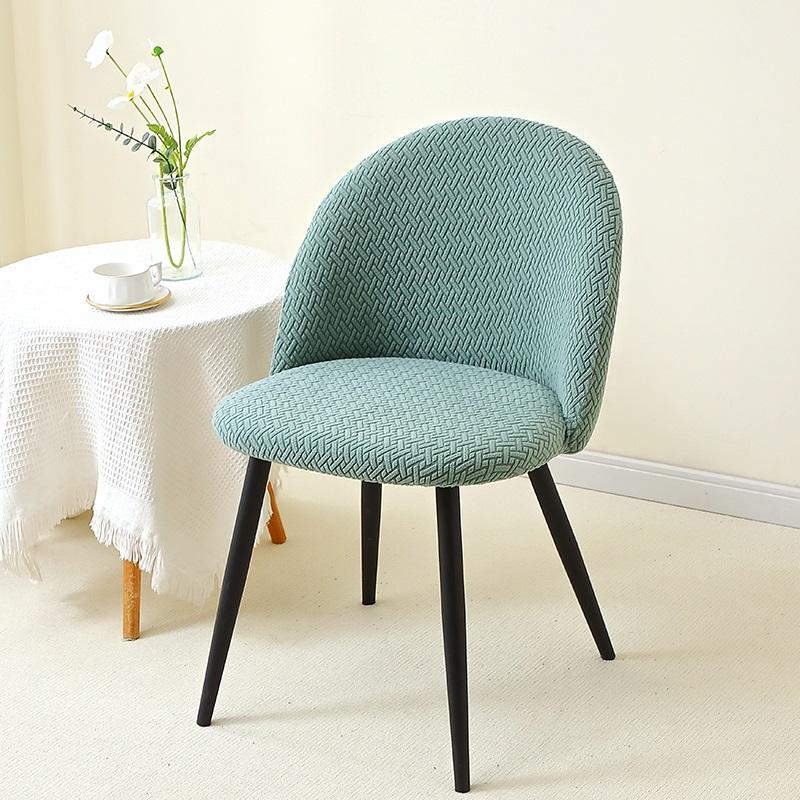1/2Pcs Soft Jacquard Dining Chair Cover Curved Duckbill Chair Slipcover Short Back Seat Cover For Living Room El Wedding